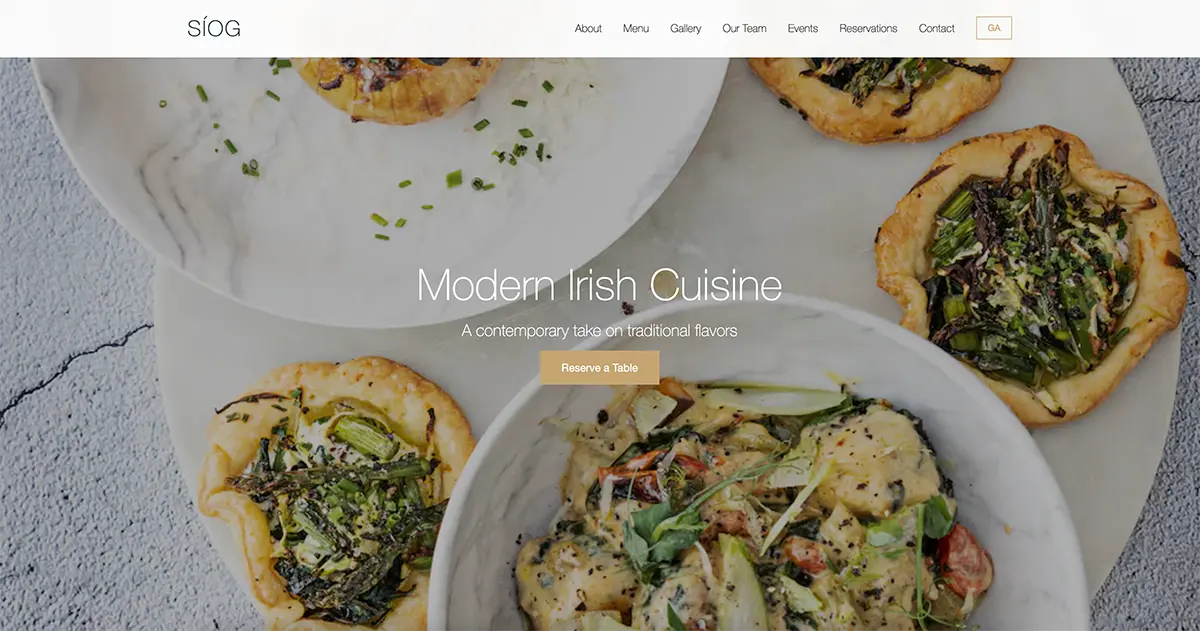 Síog Restaurant - Modern Irish Cuisine Website